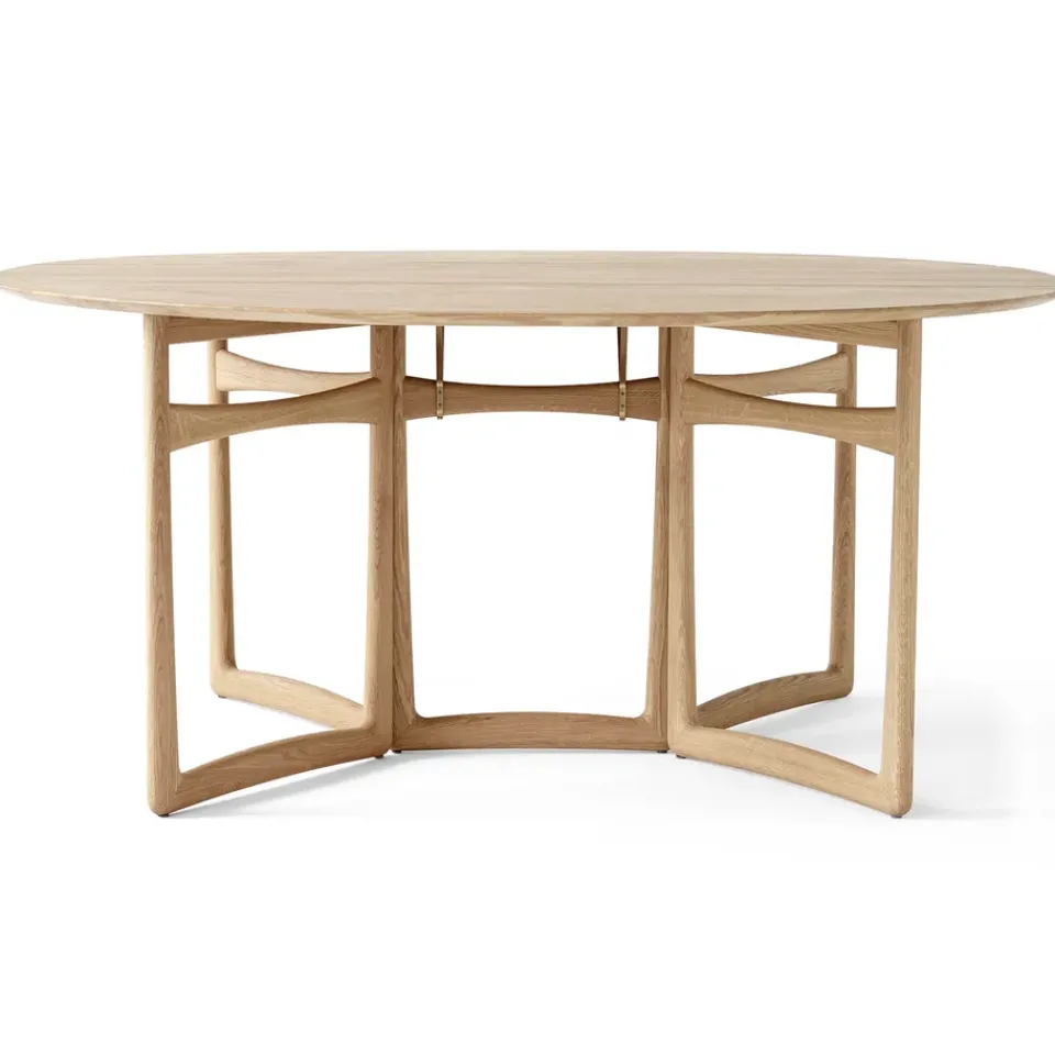 &Tradition Mesa Drop Leaf HM6, Roble aceitado blanco Beige Hot