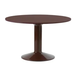 Muuto Mesa pedestal Midst, Dark red linoleum-dark red, Ø120 cm Rojo