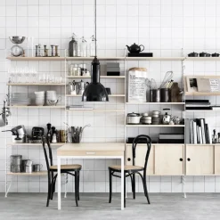 String Estanterias String|Mesas De Comedor<Mesa plegable , -patas de metal Beige