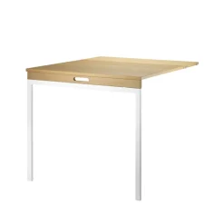 String Estanterias String|Mesas De Comedor<Mesa plegable , Roble-patas de metal blancas Beige