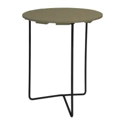 Grythyttan Stålmöbler Mesa Table 6B, Verde claro roble-negro, Ø60 cm VerdeNegro Sale