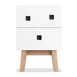 Zweed Mesillas De Noche<Mesilla de noche Peep S1, , retro, base de roble Blanco