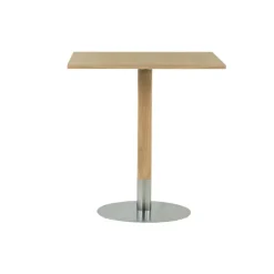 Mavis Mesita de café Rod 70x70 cm, Roble blanqueado con acabado mate Beige Best