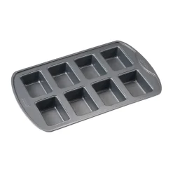 Dorre Mini molde para pan Karabo, 8 cavidades, 39,4×25,4×4 cm Gris