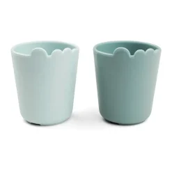 Done by deer Tazas Infantiles<Minivasos Croco kiddish 10 cl, 2-pack, Blue Azul