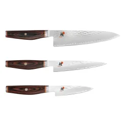 Miyabi Cuchillos Japoneses|Juegos De Cuchillos De Cocina<Artisan 6000MCT Set de cuchillos 3 piezas, Madera Marrón