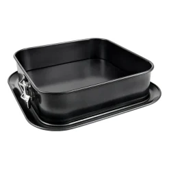 Heirol Molde desmontable cuadrado base extra ancho, 24x24 cm Negro Discount