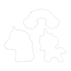 Nordwik Moldes de galletas de unicornio 3 piezas, Acero inoxidable Plateado New