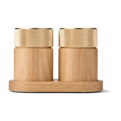 Gejst Molinillo de sal y pimienta Sina 6 cm, Roble-latón Beige Clearance