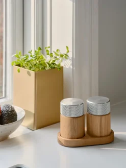 Gejst Molinillo de sal y pimienta Sina 6 cm, Roble-acero Beige Online