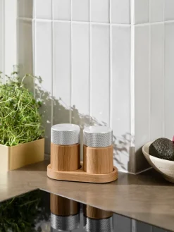 Gejst Molinillo de sal y pimienta Sina 6 cm, Roble-acero Beige Online