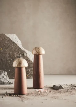MUUBS Molinillos De Sal Y Pimienta<Molinillo de sal y pimienta Yami S, Madera de fresno carbonizada-mármol MarrónBeige