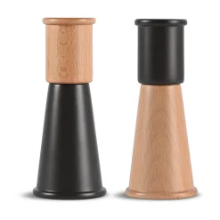 Sagaform Molinillo pequeño de sal y pimienta Gurken 2 piezas, Negro-marrón NegroMarrón Clearance