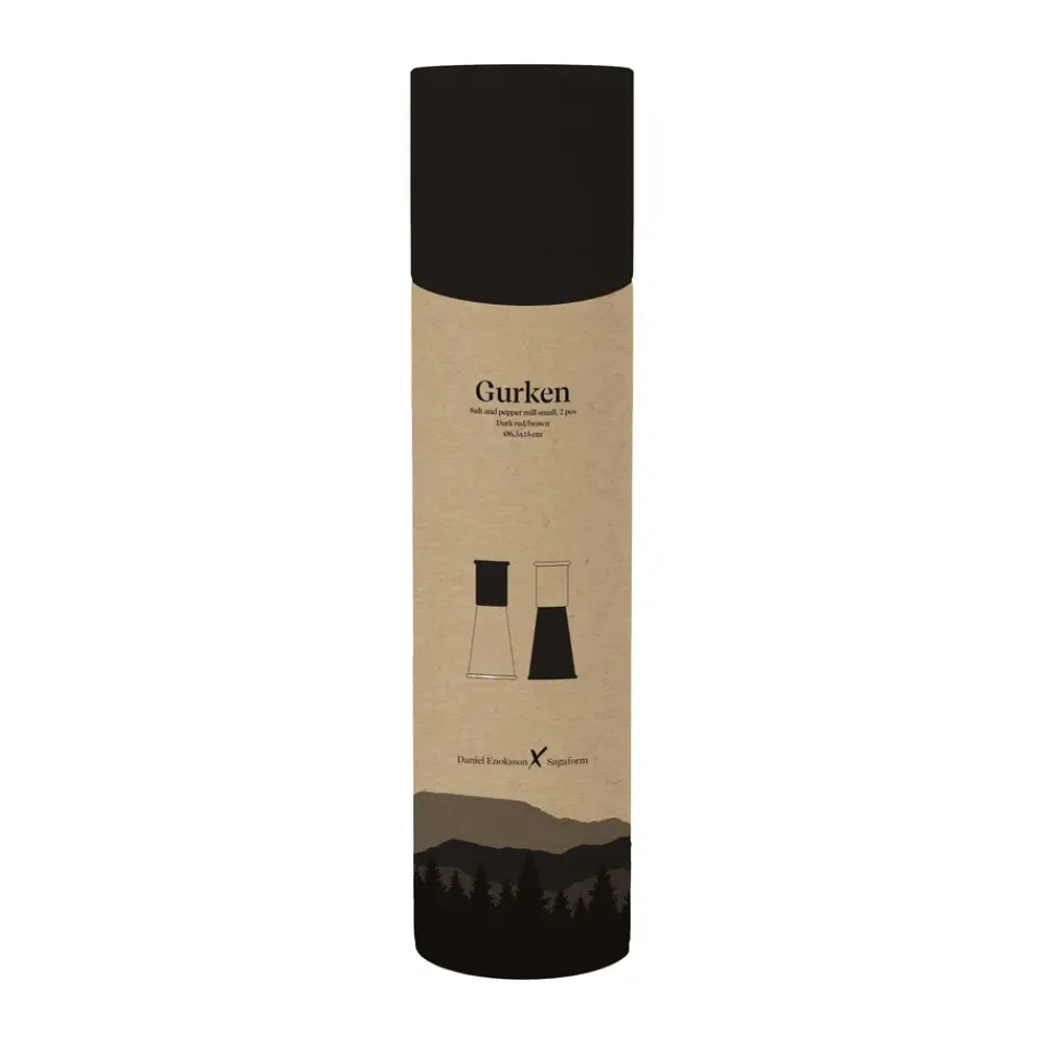 Sagaform Molinillo pequeño de sal y pimienta Gurken 2 piezas, Negro-marrón NegroMarrón Clearance