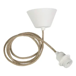 Watt & Veke Montura para lámpara de techo cable recubierto de tela, Natur BeigeBlanco Online