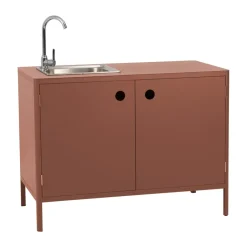 Brafab Cocinas Exteriores|Barbacoas<Mueble bajo de cocina exterior Kelia con fregadero, Zin red, 121x90x64 Rojo