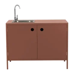 Brafab Cocinas Exteriores|Barbacoas<Mueble bajo de cocina exterior Kelia con fregadero, Zin red, 121x90x64 Rojo