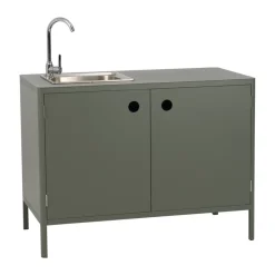 Brafab Mueble bajo de cocina exterior Kelia con fregadero, Nordic green, 121x90x64 Verde Sale