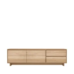 Ethnicraft Mueble multimedia Wave 60x210 cm, Roble con aceite duro encerado Beige Outlet