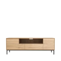 Ethnicraft Mueble multimedia Whitebird 180 cm, Oak wax oil-Black metal Beige Best