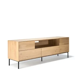 Ethnicraft Mueble multimedia Whitebird 180 cm, Oak wax oil-Black metal Beige Best
