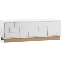 A2 Mesas Para Tv Y Media|Mesas Para Tv Y Media<Mueble TV Collect 2010, – base de roble aceitado en Blanco