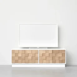A2 Mesas Para Tv Y Media|Mesas Para Tv Y Media<Mueble TV Collect 2016, roble aceitado - Blanco