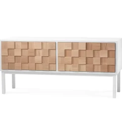 A2 Mueble TV con patas Collect 2016, roble aceitado - Blanco Sale