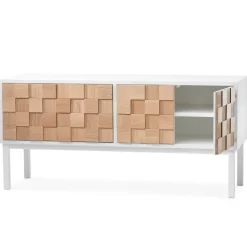 A2 Mueble TV con patas Collect 2016, roble aceitado - Blanco Sale