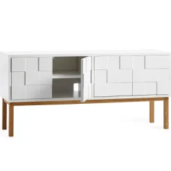 A2 Mueble TV con patas Collect 2010, patas de roble Blanco Online