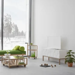 A2 Mueble TV con patas Collect 2010, patas de roble Blanco Online