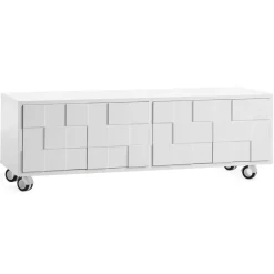A2 Mueble TV con ruedas Collect 2010, Blanco Online