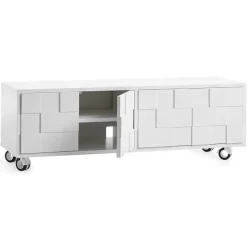 A2 Mueble TV con ruedas Collect 2010, Blanco Online