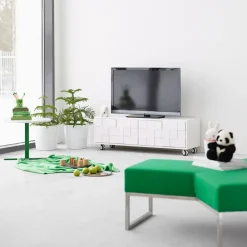 A2 Mueble TV con ruedas Collect 2010, Blanco Online