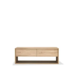 Ethnicraft Mesas Para Tv Y Media|Mesas Para Tv Y Media<Mueble TV Nordic, Roble encerado 1 puerta 1 cajón 120 Beige