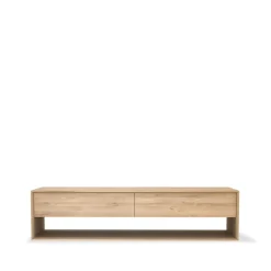 Ethnicraft Mesas Para Tv Y Media|Mesas Para Tv Y Media<Mueble TV Nordic, Roble encerado 1 puerta 1 cajón 180 Beige