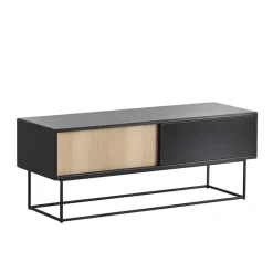 Woud Mueble TV Virka, Negro - roble MarrónNegro Online