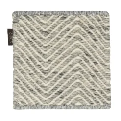 Material Samples Muestra de alfombra de lana Furrow, Blanco natural- Gris New