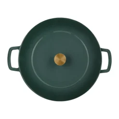 Combekk Olla de hierro fundido esmaltada Enameled Ø32 cm, Holly Green-pomo gold Verde Outlet