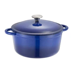 Dorre Ollas De Hierro Fundido<Olla de hierro fundido Gretl redonda con pomo de acero inoxidable 4 L, Azul