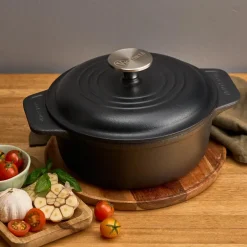 Victoria Olla de hierro fundido , previamente curada, 1,9 L Negro Best