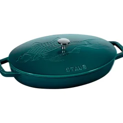 STAUB Olla La Mer ovalada, tres capas de esmalte, 32 cm Turquesa Discount