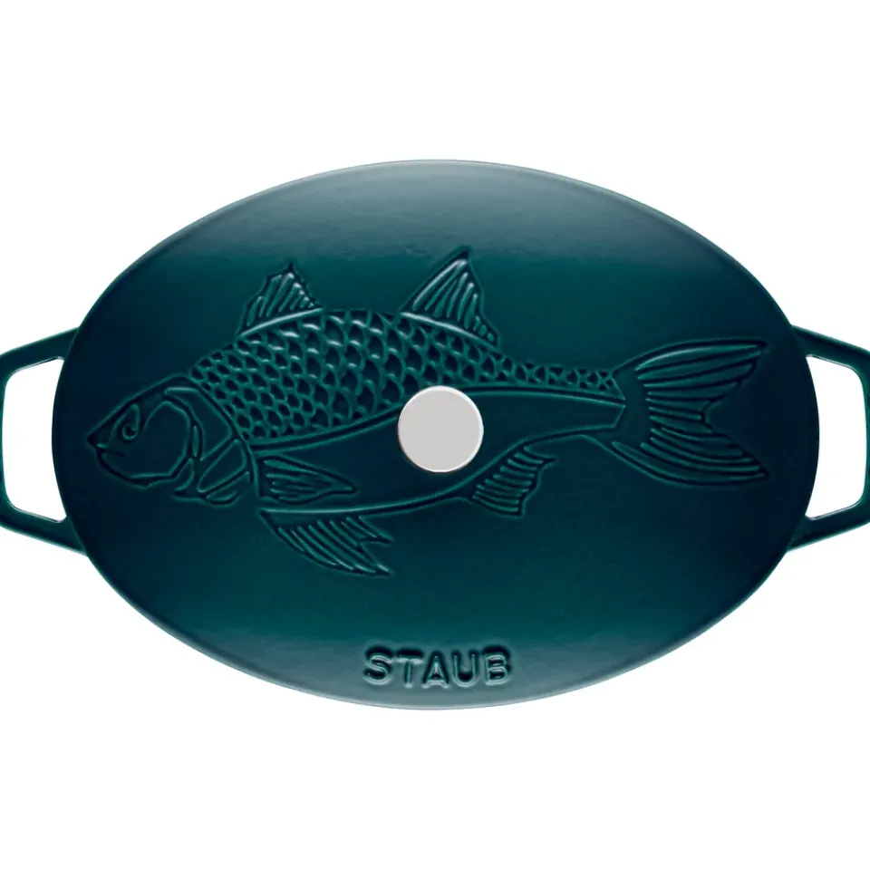 STAUB Olla La Mer ovalada, tres capas de esmalte, 32 cm Turquesa Discount