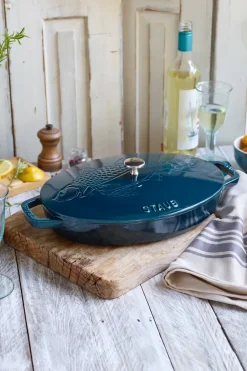STAUB Olla La Mer ovalada, tres capas de esmalte, 32 cm Turquesa Discount