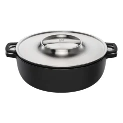 Fiskars Olla Norden Grill Chef hierro fundido-acero inoxidable, Ø30 cm NegroPlateado Hot