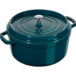 STAUB Olla redonda La Mer, tres capas de esmalte, 6,7 l Azul Clearance