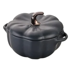 STAUB Olla calabaza en gres , 0,47 L Negro Hot