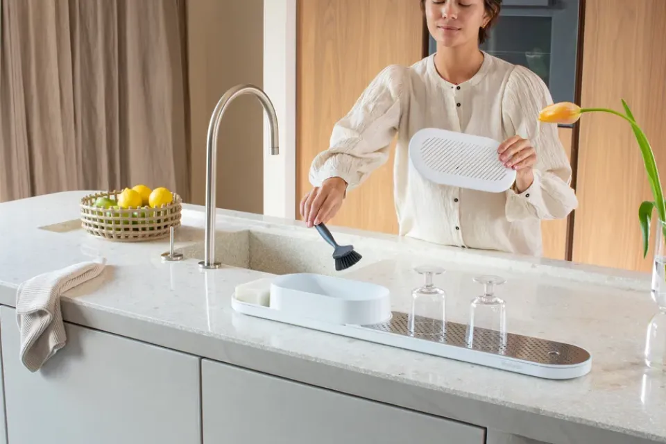 Brabantia Otros Utensilios De Limpieza<Organizador de fregadero SinkStyle, set de 2 piezas, Mineral Fresh White Blanco