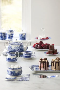 Spode Pala para tarta Blue Italian 25 cm, Cerámica-acero inoxidable AzulBlanco Outlet