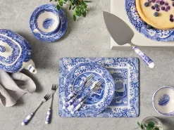 Spode Pala para tarta Blue Italian 25 cm, Cerámica-acero inoxidable AzulBlanco Outlet